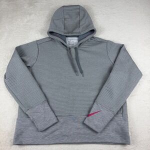 Nike Dri-Fit Gray Textured Hoodie Long Sleeve Athletic Pullover Women's M